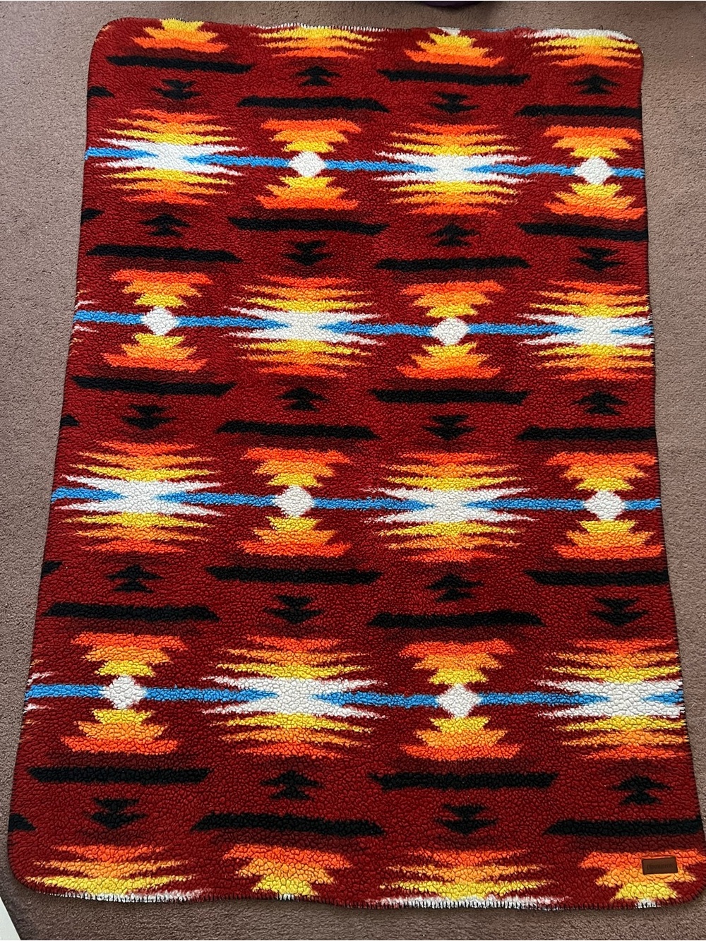 Pendleton Sherpa Southwestern Aztec Fleece Blanket 40x70